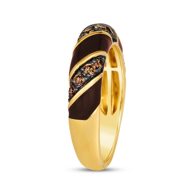 Main Image 2 of Le Vian Diamond Enamel Ring 3/8 ct tw 14K Honey Gold