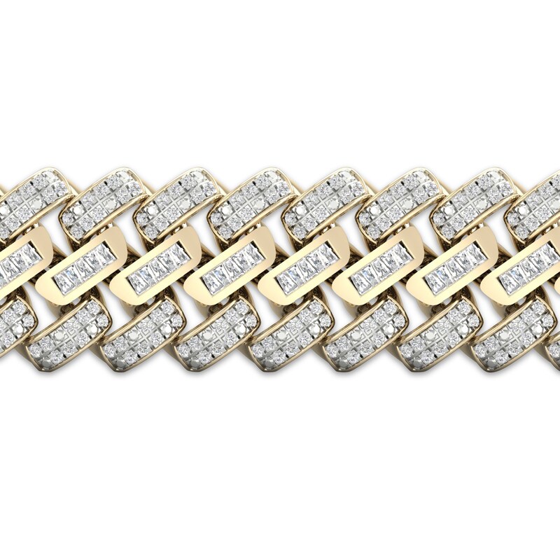 1.44 ct Mens Axel Diamond Rubber Bracelet-Certified Jewelry 18K Gold / Lab Grown Diamonds / White Gold