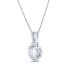 Thumbnail Image 3 of Heart-Shaped White Lab-Created Opal & Round-Cut White Lab-Created Sapphire Necklace Sterling Silver 18”