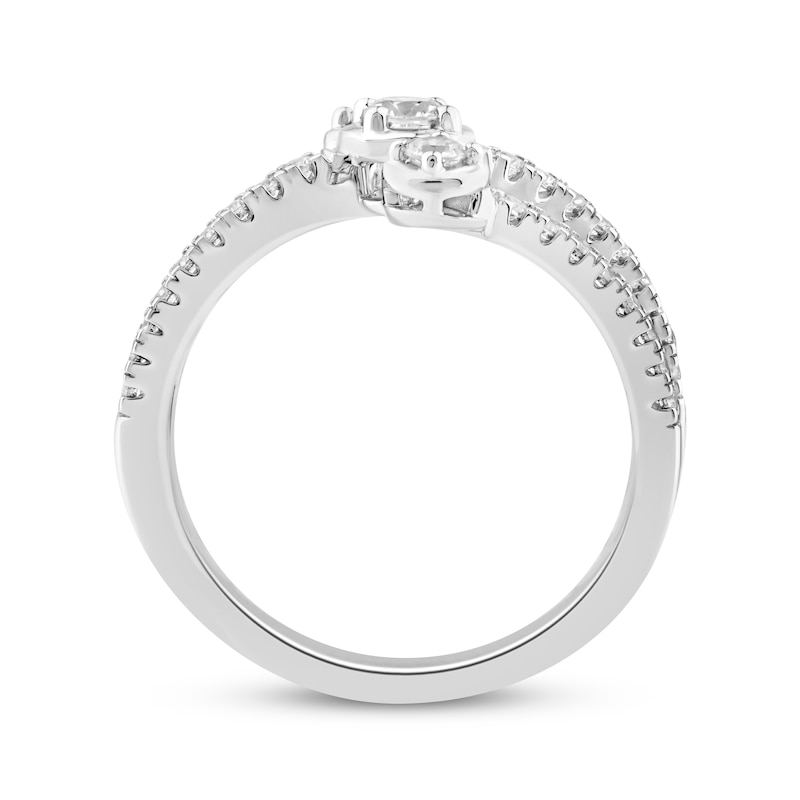 Lab-Created Diamonds by KAY Three-Stone Bypass Ring 1/2 14K White Gold
