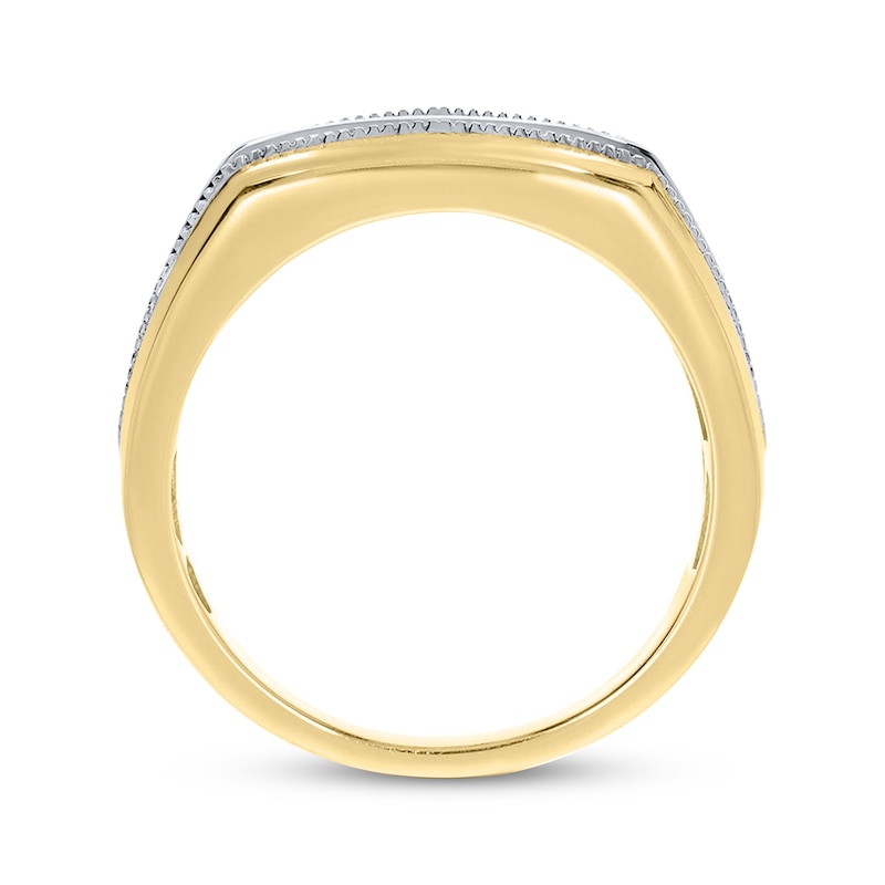 Men's Diamond Two-Row Channel Ring 1 ct tw 10K Two-Tone Gold | Kay Outlet