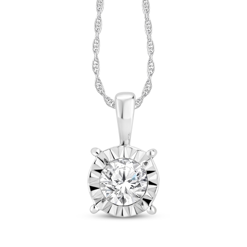 Diamond Solitaire Gift Set 1/2 ct tw Sterling Silver 18" (J/I3)