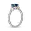 Thumbnail Image 2 of Neil Lane Pear-Shaped London Blue Topaz, Diamond & Cultured Akoya Pearl Engagement Ring 1/5 ct tw 14K White Gold