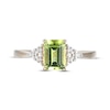 Thumbnail Image 1 of Emerald-Cut Peridot & Diamond Accent Ring 10K Yellow Gold