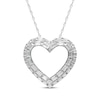 Thumbnail Image 1 of Lab-Created Diamonds by KAY Baguette-Cut Heart Necklace 1 ct tw 10K White Gold 18&quot;