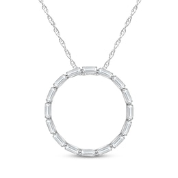 Lab-Created Diamonds by KAY Baguette-Cut Eternity Circle Necklace 1/2 ct tw 10K White Gold 18&quot;