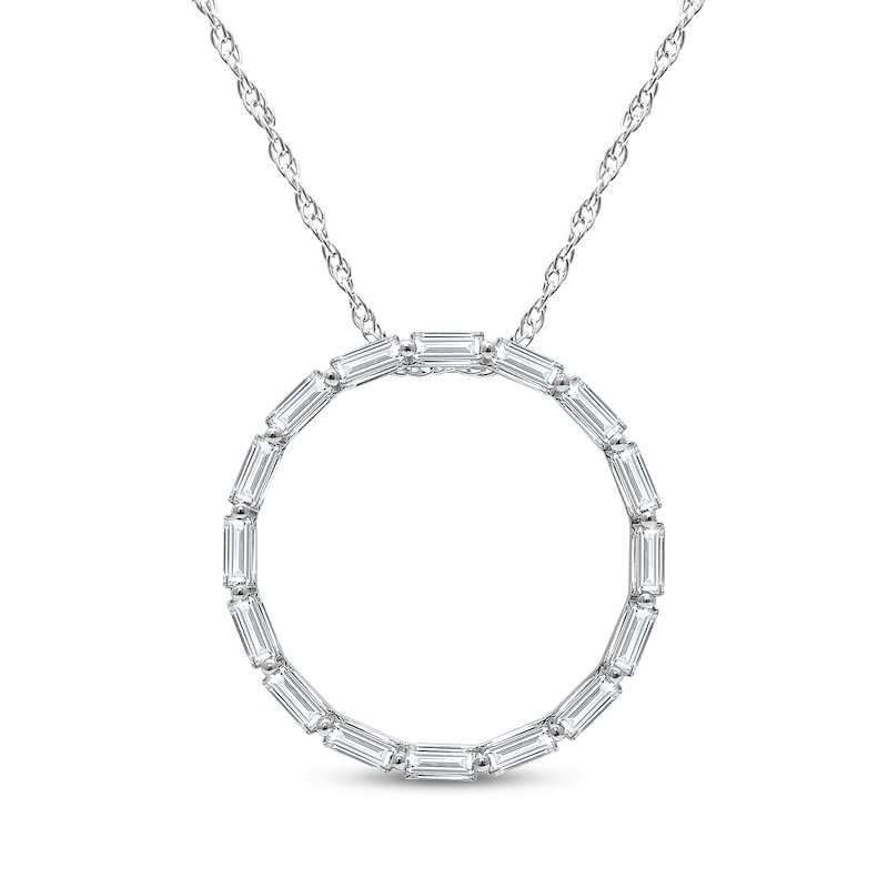 Lab-Created Diamonds by KAY Baguette-Cut Eternity Circle Necklace 1/2 ct tw 10K White Gold 18"