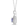 Thumbnail Image 2 of Pear-Shaped Blue Lab-Created Sapphire & Diamond Necklace 1/10 ct tw Sterling Silver 18&quot;