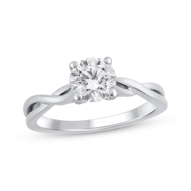 Main Image 2 of Solitaire Semi-Mount Twist Engagement Ring Setting 14K White Gold