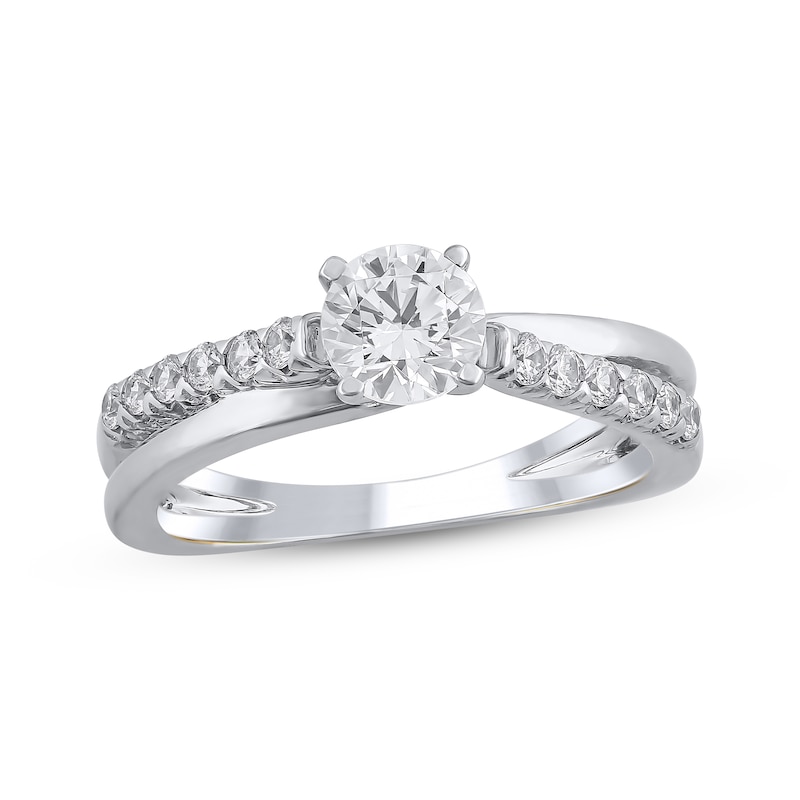 Main Image 2 of Semi-Mount Engagement Ring Setting 1/4 ct tw Diamonds 14K White Gold