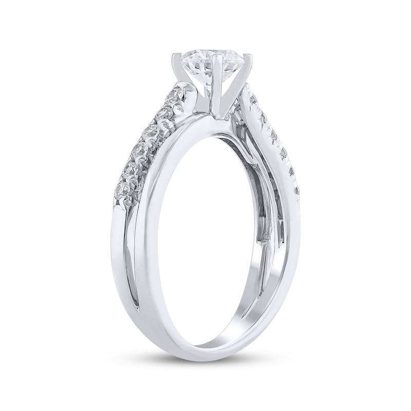 Main Image 3 of Semi-Mount Engagement Ring Setting 1/4 ct tw Diamonds 14K White Gold