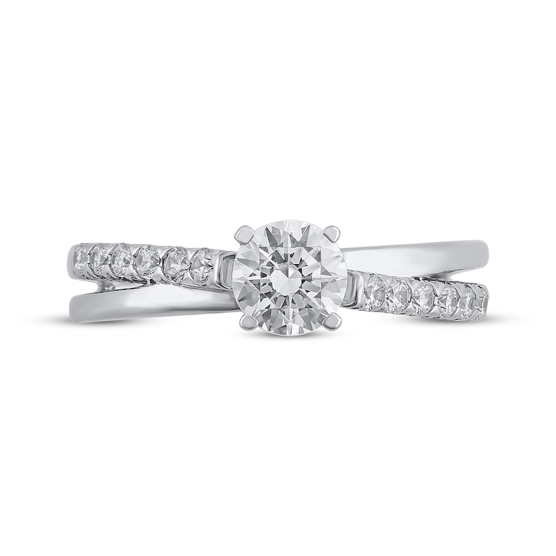 Main Image 4 of Semi-Mount Engagement Ring Setting 1/4 ct tw Diamonds 14K White Gold