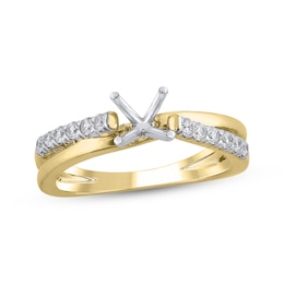 Semi-Mount Engagement Ring Setting 1/4 ct tw Diamonds 14K Yellow Gold