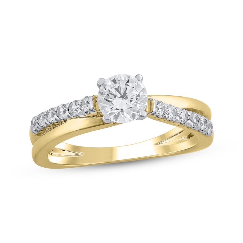 Main Image 2 of Semi-Mount Engagement Ring Setting 1/4 ct tw Diamonds 14K Yellow Gold