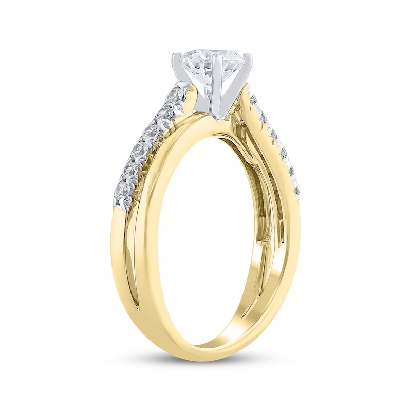 Main Image 3 of Semi-Mount Engagement Ring Setting 1/4 ct tw Diamonds 14K Yellow Gold