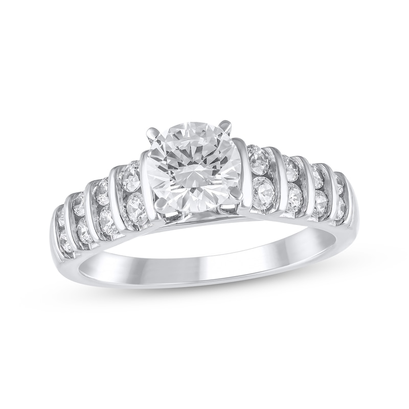 Semi-Mount Engagement Ring Setting 1/2 ct tw Diamonds 14K White Gold