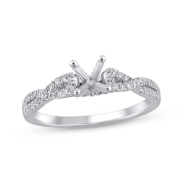 Semi-Mount Twist Engagement Ring Setting 1/4 ct tw Diamonds 14K White Gold