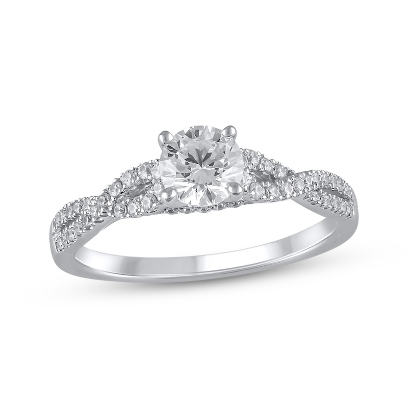 Semi-Mount Twist Engagement Ring Setting 1/4 ct tw Diamonds 14K White Gold