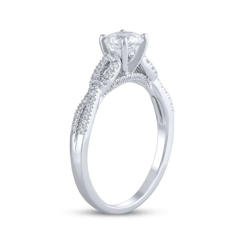 Semi-Mount Twist Engagement Ring Setting 1/4 ct tw Diamonds 14K White Gold