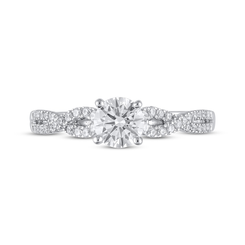 Semi-Mount Twist Engagement Ring Setting 1/4 ct tw Diamonds 14K White Gold