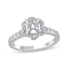 Thumbnail Image 0 of Semi-Mount Flower Halo Engagement Ring Setting 1/2 ct tw Diamonds 14K White Gold