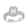 Thumbnail Image 1 of Semi-Mount Octagon Halo Engagement Ring Setting 1/2 ct tw Diamonds 14K White Gold