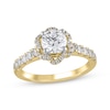 Thumbnail Image 1 of Semi-Mount Flower Halo Engagement Ring Setting 1/2 ct tw Diamonds 14K Yellow Gold