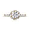 Thumbnail Image 3 of Semi-Mount Flower Halo Engagement Ring Setting 1/2 ct tw Diamonds 14K Yellow Gold