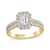 Thumbnail Image 1 of Semi-Mount Octagon Halo Engagement Ring Setting 1/2 ct tw Diamonds 14K Yellow Gold