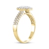 Thumbnail Image 2 of Semi-Mount Octagon Halo Engagement Ring Setting 1/2 ct tw Diamonds 14K Yellow Gold