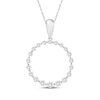 Thumbnail Image 1 of Diamond Graduated Circle Necklace 1/4 ct tw Sterling Silver 18&quot;