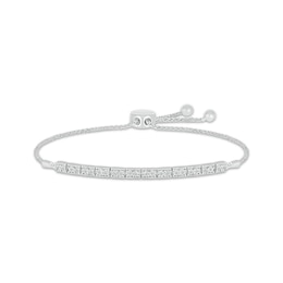 Diamond Link Bolo Bracelet 1/10 ct tw Sterling Silver