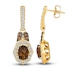 Thumbnail Image 2 of Le Vian Oval-Cut Chocolate Quartz Dangle Earrings 7/8 ct tw 14K Honey Gold