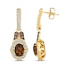 Thumbnail Image 3 of Le Vian Oval-Cut Chocolate Quartz Dangle Earrings 7/8 ct tw 14K Honey Gold