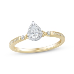 Pear-Shaped Diamond Engagement Ring 1/3 ct tw 14K Two-Tone Gold