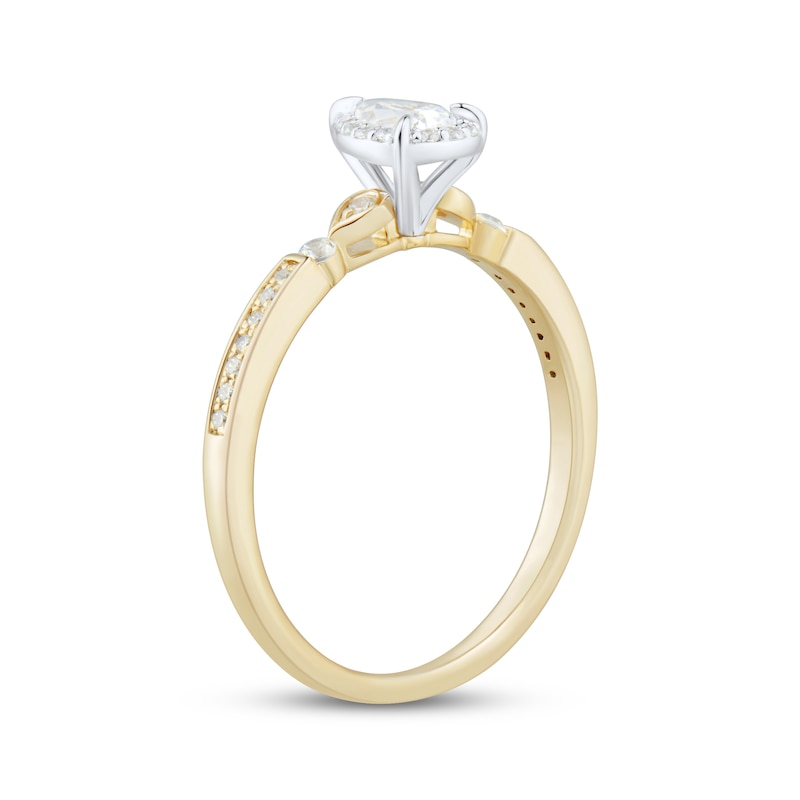 Main Image 2 of Pear-Shaped Diamond Engagement Ring 1/3 ct tw 14K Two-Tone Gold