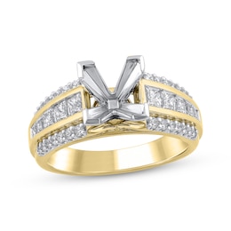 Semi-Mount Engagement Ring Setting 1 ct tw Diamonds 14K Yellow Gold