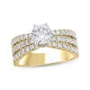 Thumbnail Image 1 of Semi-Mount Three-Row Engagement Ring Setting 1 ct tw Diamonds 14K Yellow Gold