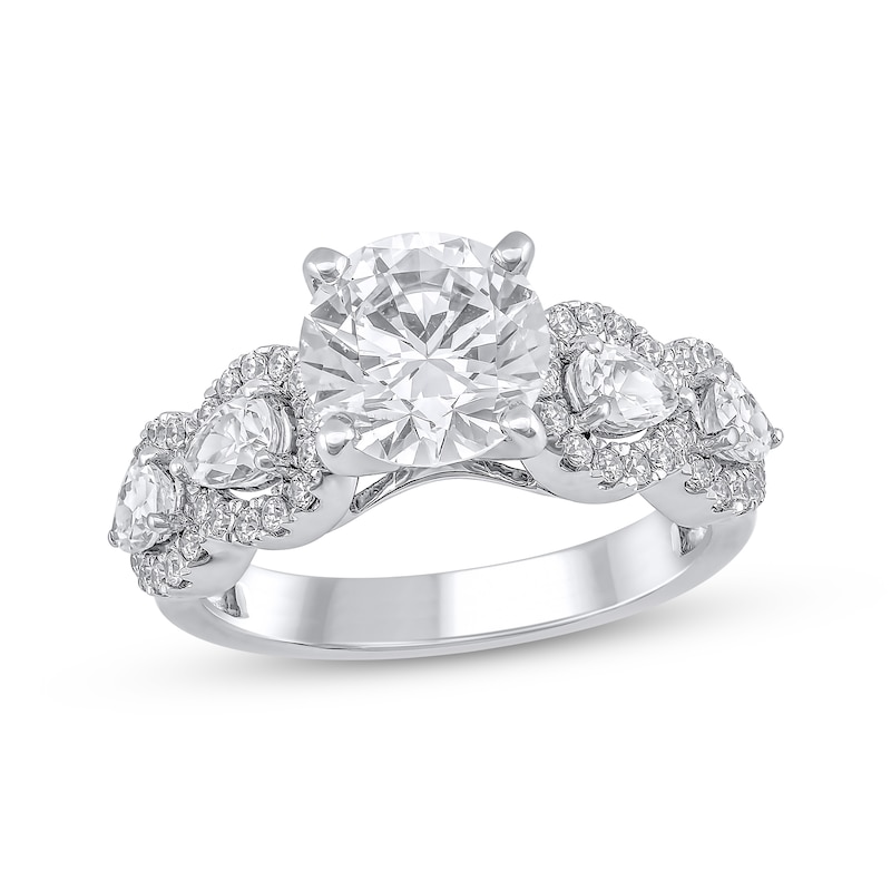 Semi-Mount Three-Row Engagement Ring Setting 1 ct tw Diamonds 14K White Gold