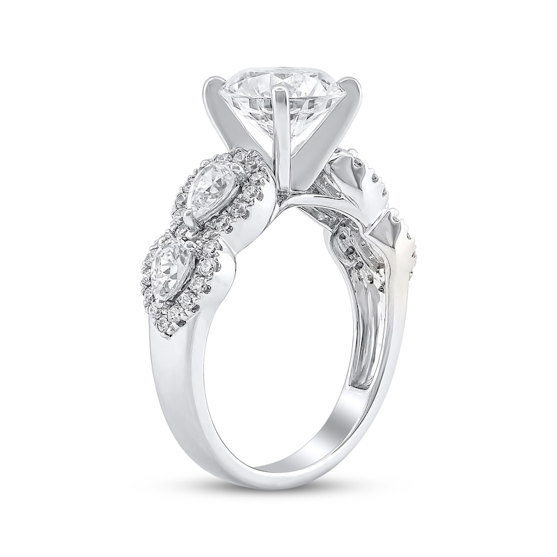 Semi-Mount Three-Row Engagement Ring Setting 1 ct tw Diamonds 14K White Gold