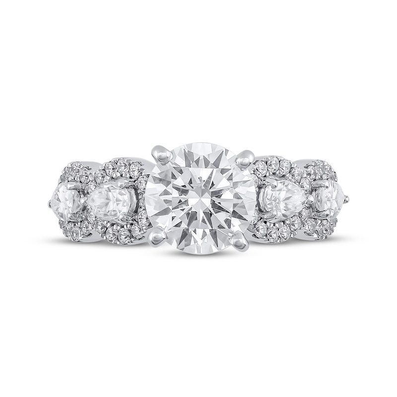 Semi-Mount Three-Row Engagement Ring Setting 1 ct tw Diamonds 14K White Gold