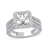 Thumbnail Image 0 of Semi-Mount Square Halo Three-Row Engagement Ring Setting 1 ct tw Diamonds 14K White Gold