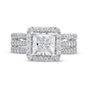 Thumbnail Image 3 of Semi-Mount Square Halo Three-Row Engagement Ring Setting 1 ct tw Diamonds 14K White Gold