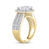 Thumbnail Image 2 of Semi-Mount Square Halo Three-Row Engagement Ring Setting 1 ct tw Diamonds 14K Yellow Gold