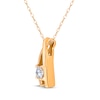 Thumbnail Image 2 of Round-Cut Diamond Solitaire Crossover Necklace 3/8 ct tw 14K Yellow  Gold (I/I3)  18&quot;