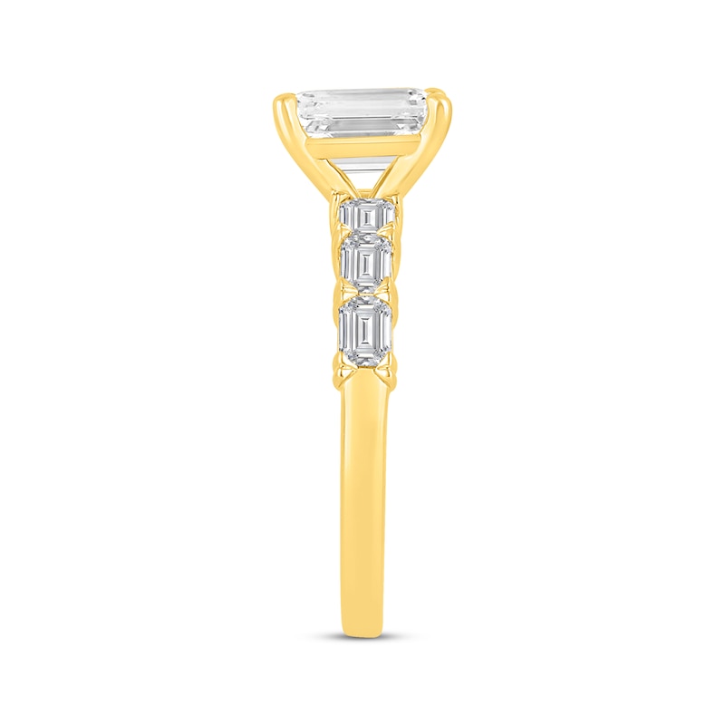 Main Image 2 of Lab-Grown Diamonds by KAY Emerald-Cut Engagement Ring 2-1/2 ct tw 14K Yellow Gold