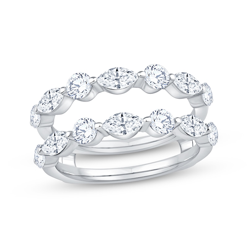 Main Image 1 of Marquise & Round-Cut Diamond Enhancer Ring 1-1/2 ct tw 14K White Gold