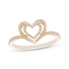 Thumbnail Image 0 of Believe in Love Diamond Double Heart Ring 1/10 ct tw 10K Yellow Gold