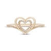 Thumbnail Image 1 of Believe in Love Diamond Double Heart Ring 1/10 ct tw 10K Yellow Gold