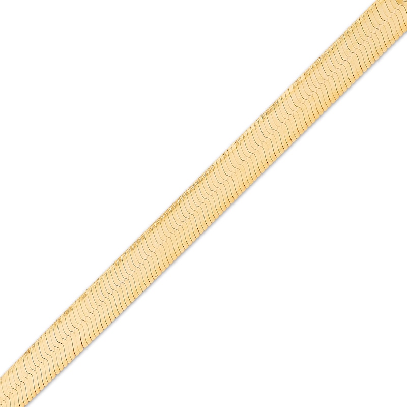Solid Herringbone Chain Anklet 3mm 10K Yellow Gold 10"